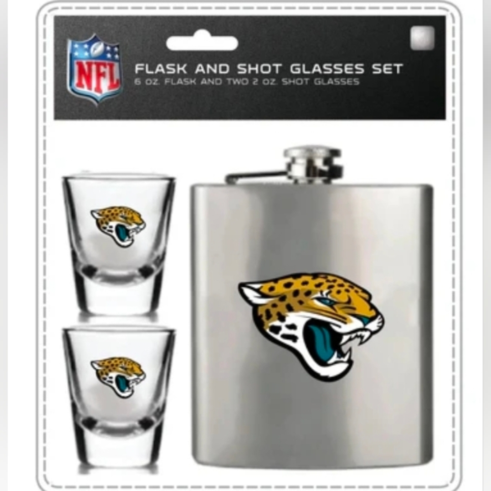 Jacksonville Jaguars Flask and Shot Glass Set
